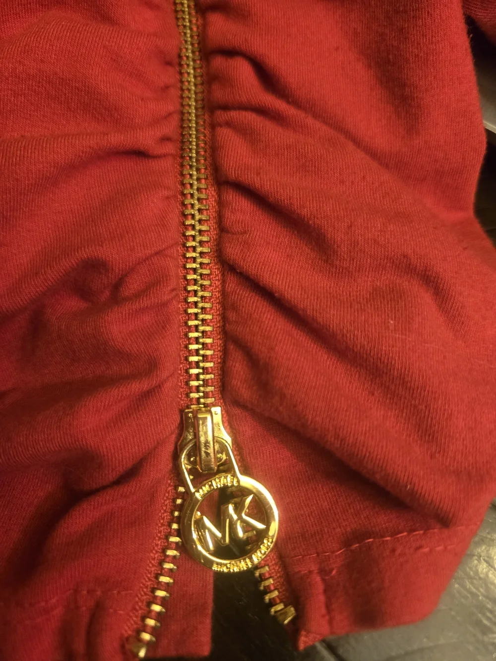 Michael Kors Red Wrap-Front Long Sleeve Top